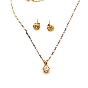 •Cubic Zirconia Necklace and Earrings•